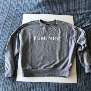 Topshop gray feminist sweatshirt sz 6